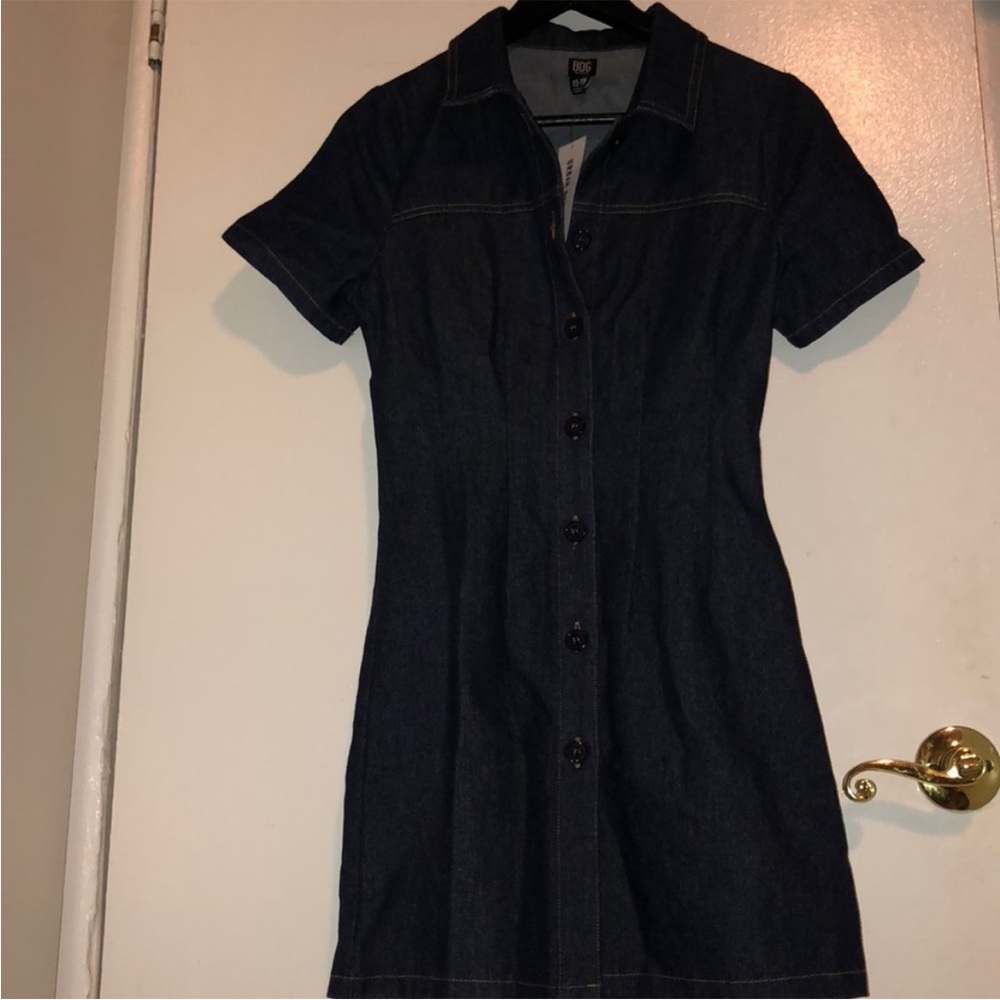 Vintage BDG Denim Contrast Stitch Mini Dress - Picture 7 of 9